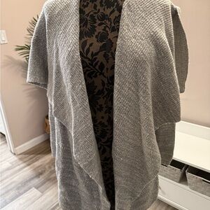 Lou & Grey Light Gray Open Front Cardigan